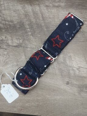 Custom Martingale Dog Collar Patriotic Fourth of July Stars Navy Whippet 1.5"